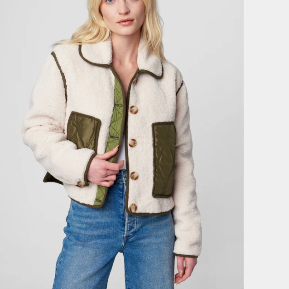 Blank NYC Cream and Green Jacket